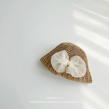 Children's Empty Straw Hat with Bow