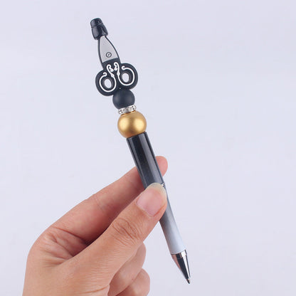 Cartoon Silicone Scissors, Handmade Plastic Bead Pens