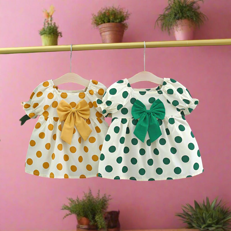 Kids Summer Polka Dot Butterfly Cotton Dress