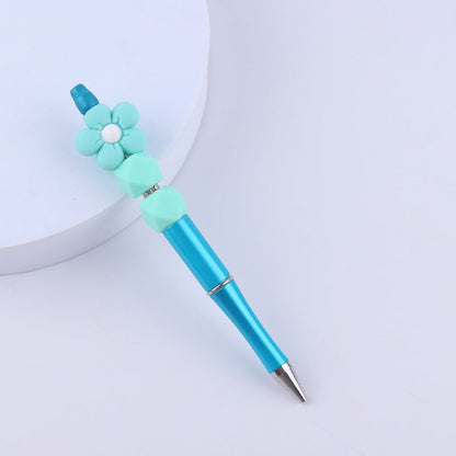Beadable Pens Handmade Flower Silicone Beaded Ballpoint Pen