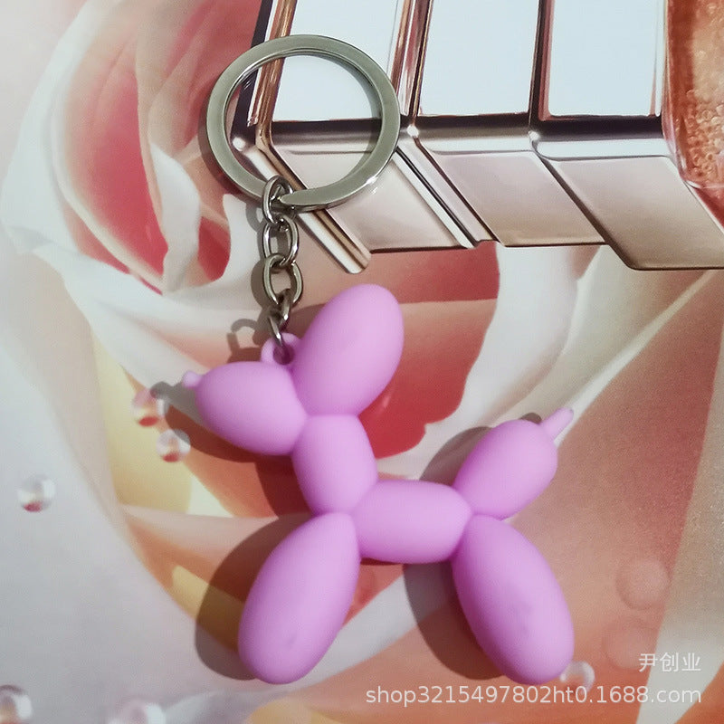 Cute Balloon Dog Keychain Cartoon Silicone Bag Ornaments