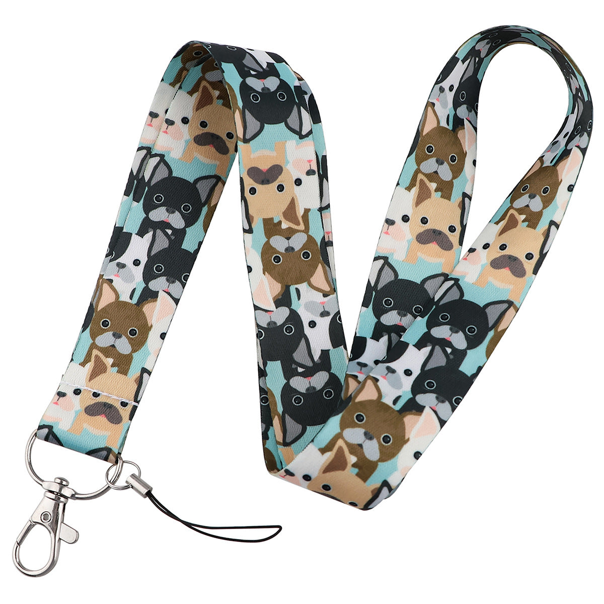 Puppy paw print card holder mobile phone lanyard keychain