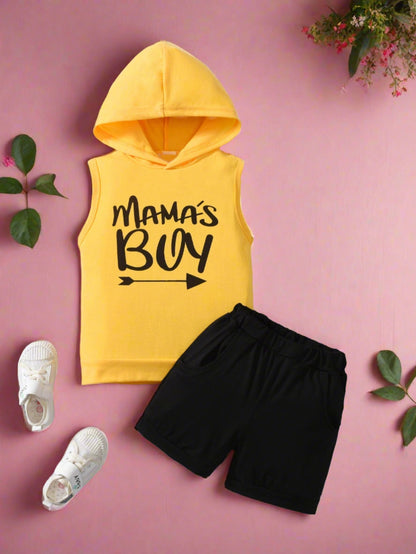 Boys Printed Letters Mamas Boy Suit Hoodie Baby Clothes