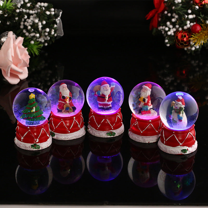 Christmas Crystal Ball Luminous Resin Glass Ball Ornaments