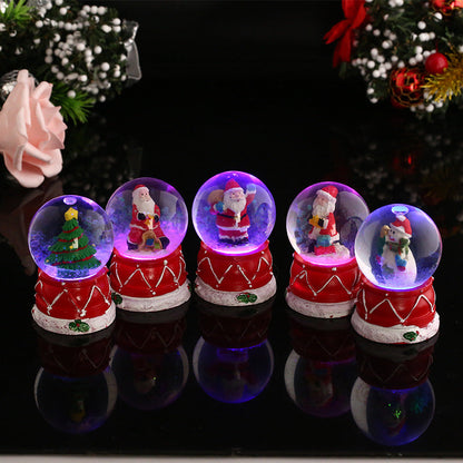 Christmas Crystal Ball Luminous Resin Glass Ball Ornaments