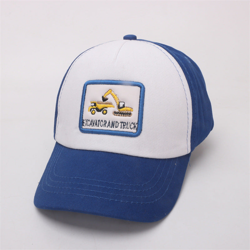 Cotton Polyester Cartoon Excavator Children's Baseball Caps