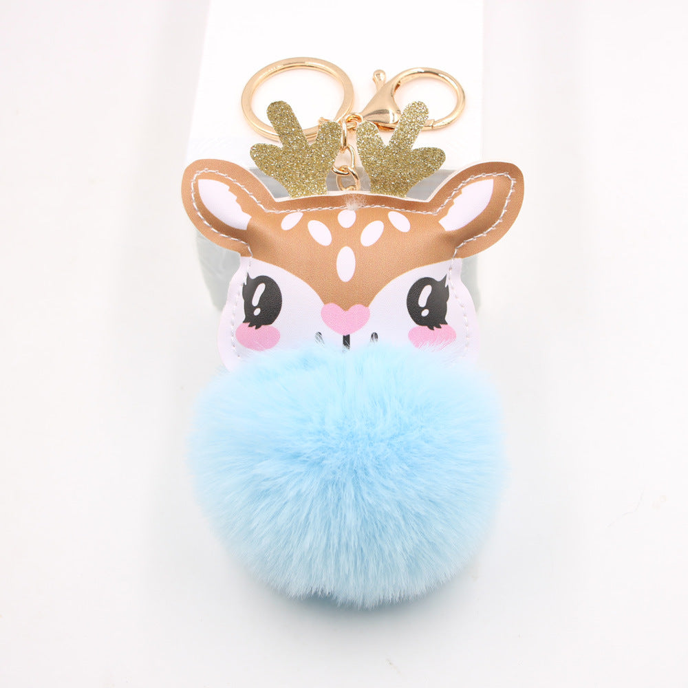 Christmas Cute Fawn Plush Keychain