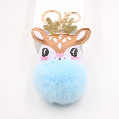 Christmas Cute Fawn Plush Keychain