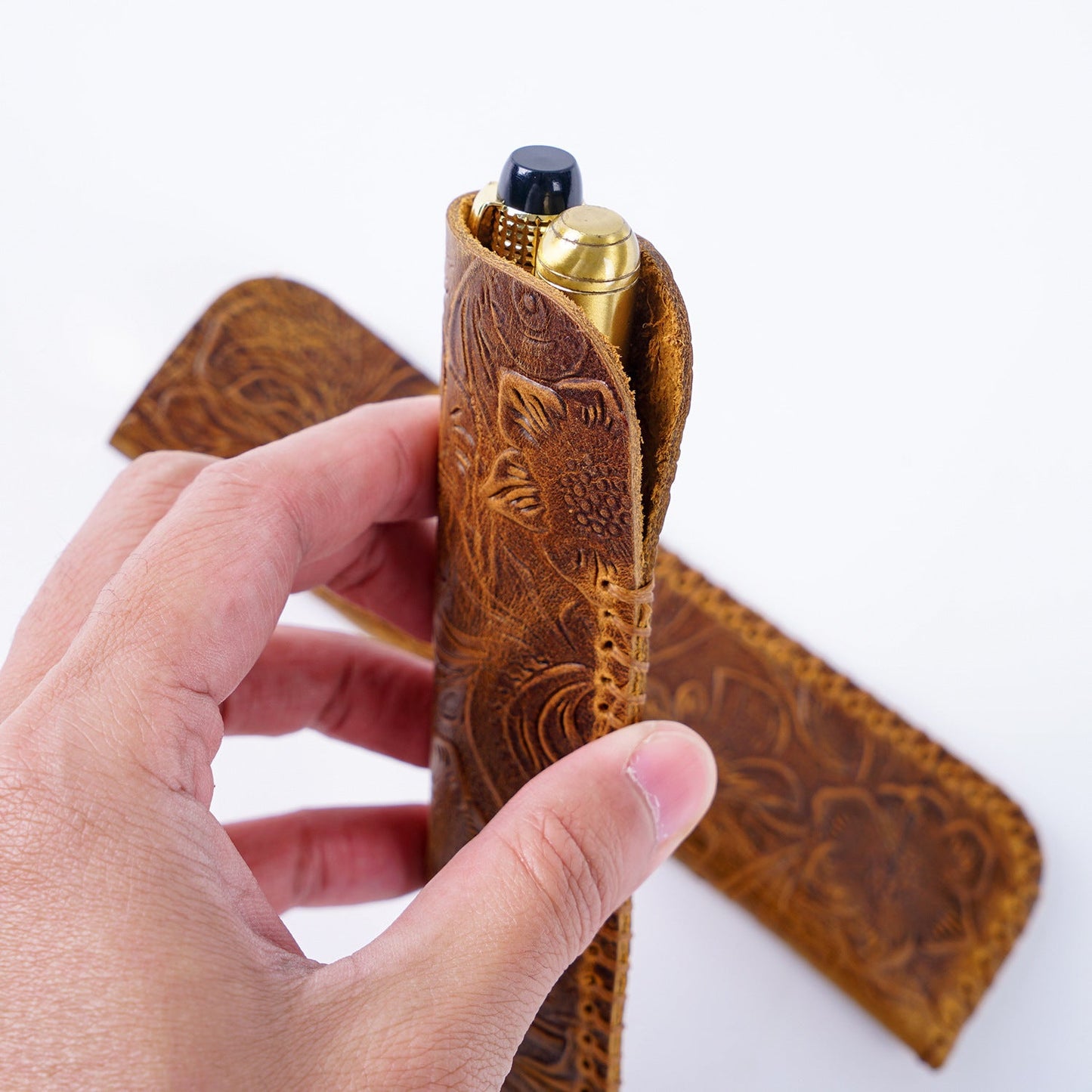 Retro Handmade Head Layer Cowhide Leather Knife Purse