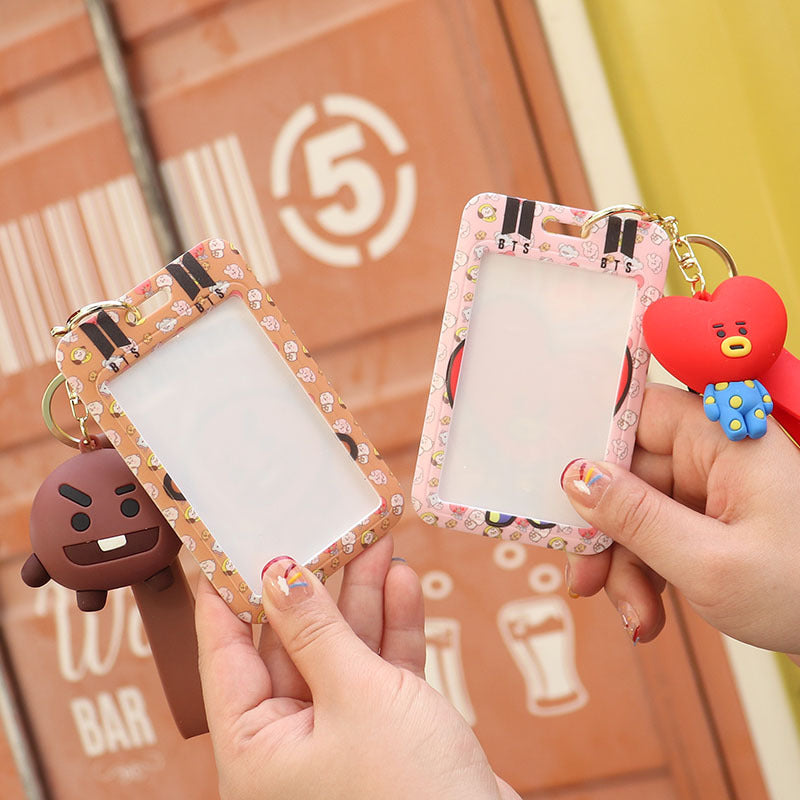 Cartoon Silicone Card Holder ID Holder Keychain Cute Keychain