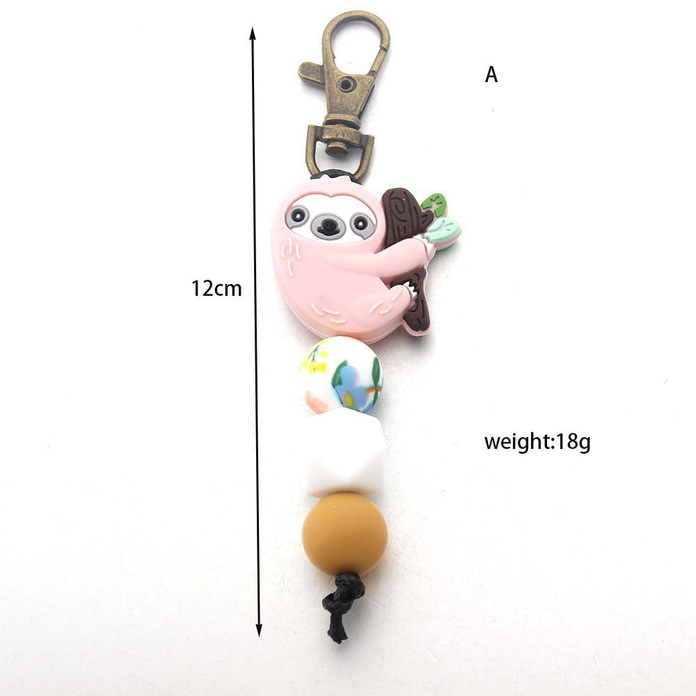 Bee Silicone Beaded Keychain