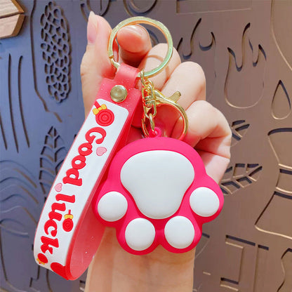 Cartoon Cat Claw PVC Keychain