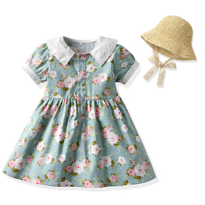 Children's Cotton Countryside Style Floral Dresses
