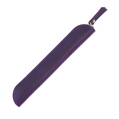 Retro Simple Leather Cowhide Zipper Mini Pencil Case
