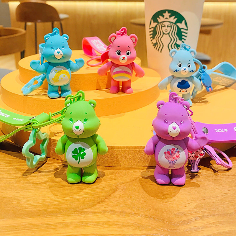 Cartoon Love Bear PVC Soft Keychain Creative Keychain