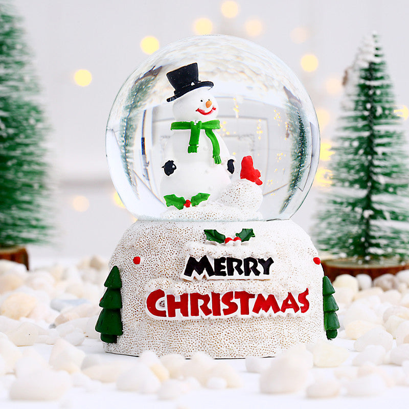 Christmas Crystal Ball Luminous Resin Glass Ball Ornaments