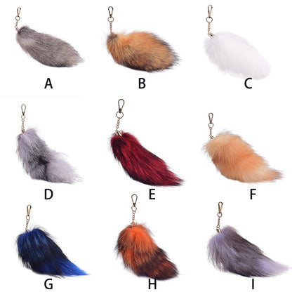 Oversized Fox Hair Pendant Keychains