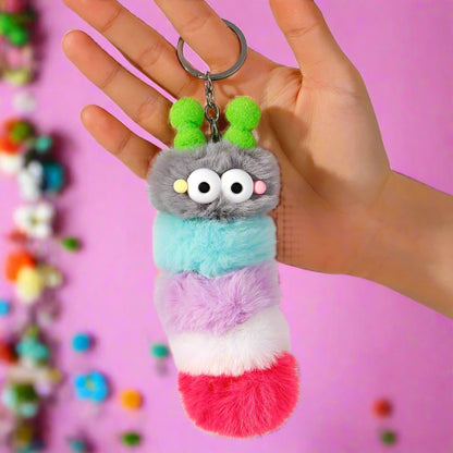 Cute Caterpillar Keys Plush Keychains
