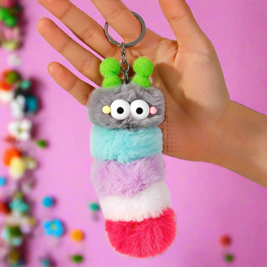 Cute Caterpillar Keys Plush Keychains