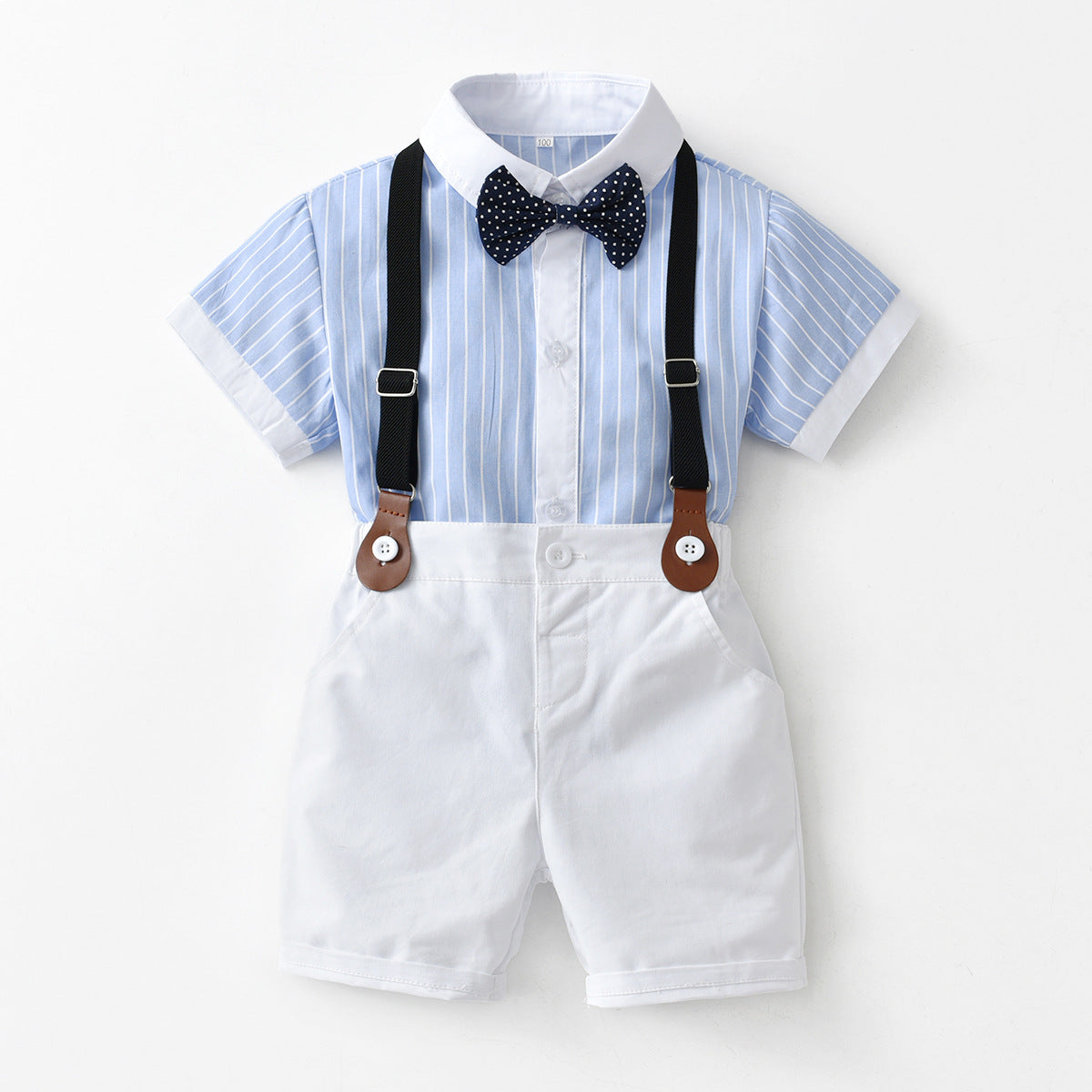 Children's Cotton Shirt and Suspender Four Piece Set