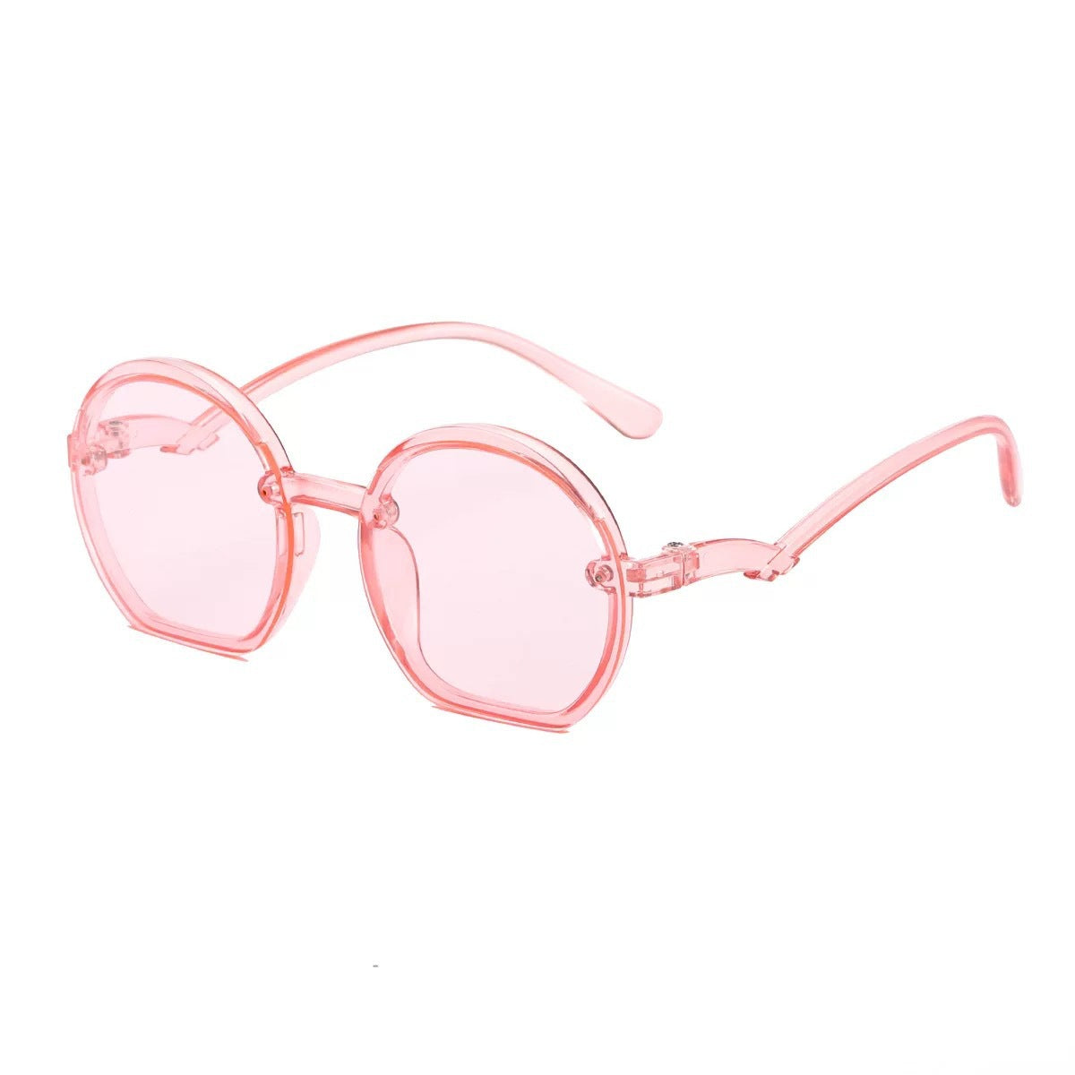 Curved Temple Round Frame Kids Sunglasses