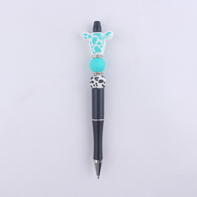 Cartoon Cow Head Cow Pattern Silicone Bead Pen