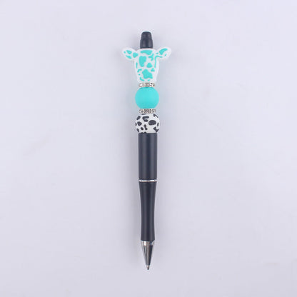 Cartoon Cow Head Cow Pattern Silicone Bead Pen