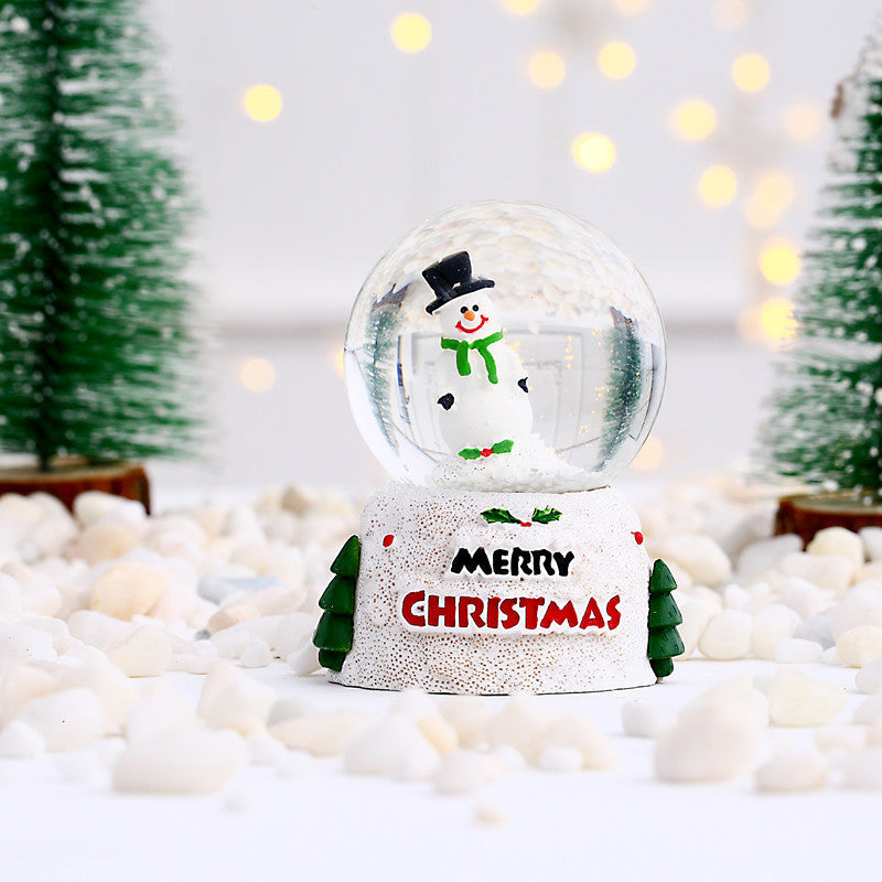 Christmas Crystal Ball Luminous Resin Glass Ball Ornaments