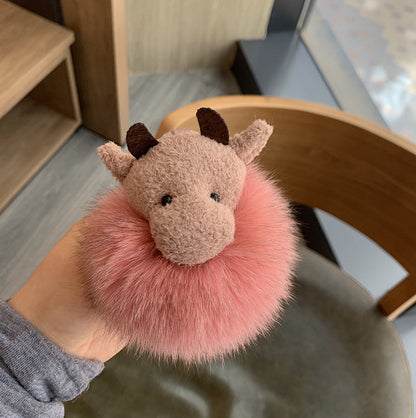 Cute Cow Plush Keychain