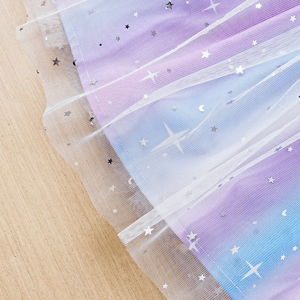 Children's Summer Colorful Love Five-pointed Star Mesh Dress