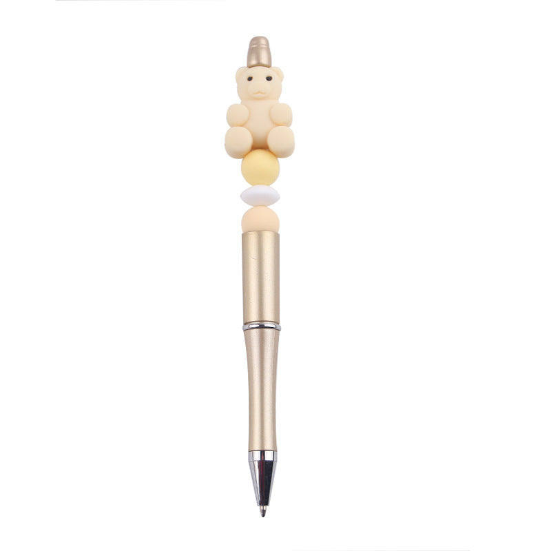 Beaded Pens DIY Handmade Bear Silicone Beads Colorful