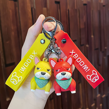 Bulldog Silicone Keychain