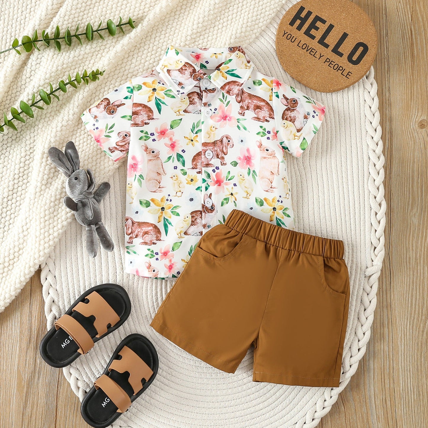 Easter Printed Shirt Baby Cotton Set