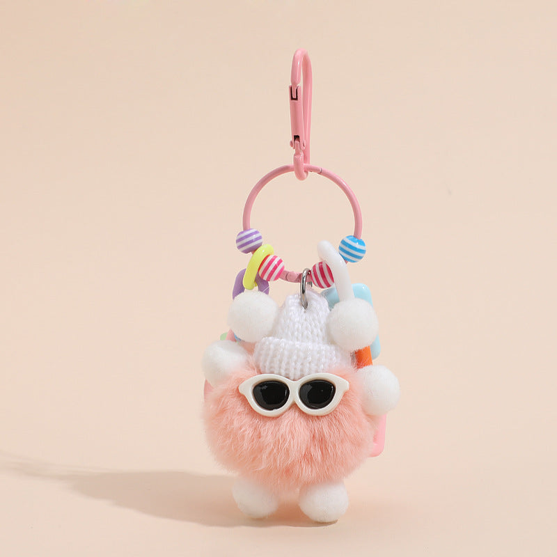 Colorful Cute Fur Ball Cartoons Metal Keychain
