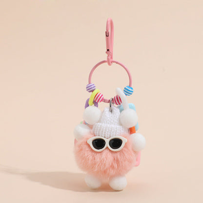 Colorful Cute Fur Ball Cartoons Metal Keychain