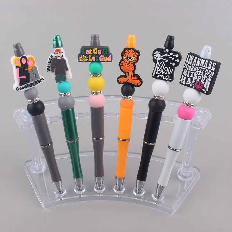 DIY Beaded Pen Cartoon Animal Silicone Color Plastic