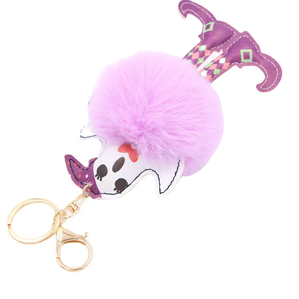 Creative Halloween Ghost Clown Plush Ball Keychain