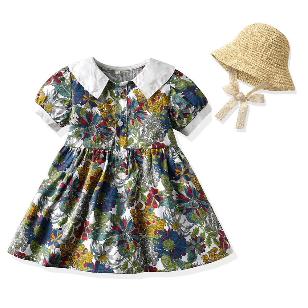Children's Cotton Countryside Style Floral Dresses