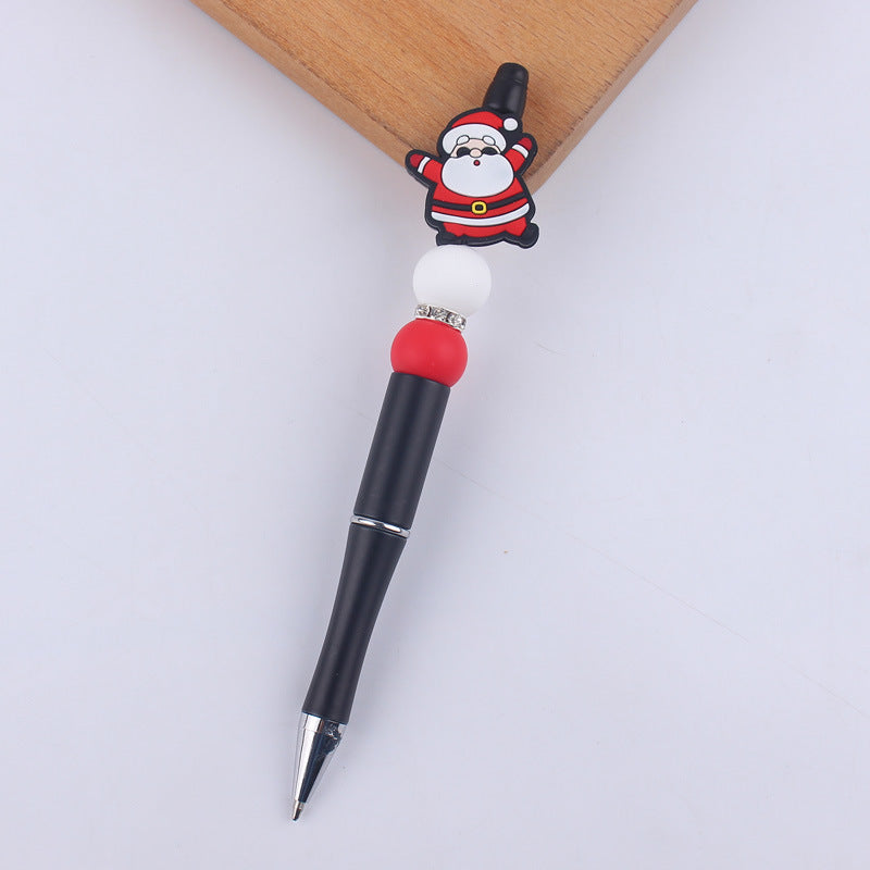 Cartoon Christmas Silicone Handmade Plastic Beaded Pen