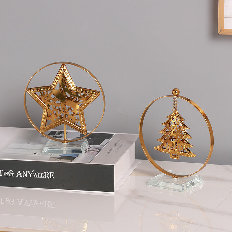 Christmas Decoration Light Luxury Christmas Tree Elk Metal