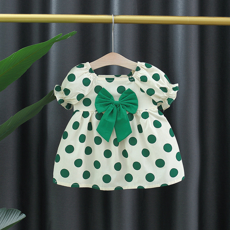 Kids Summer Polka Dot Butterfly Cotton Dress