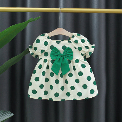 Kids Summer Polka Dot Butterfly Cotton Dress