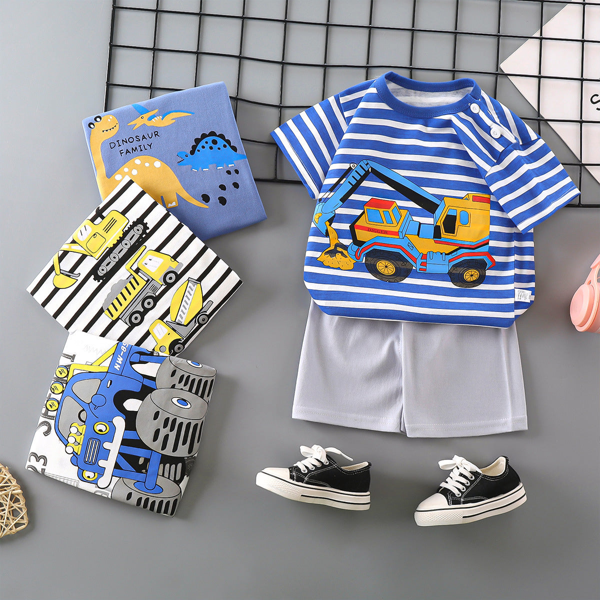 Wholesale Short Sleeve Suit Cotton Baby Clothes
