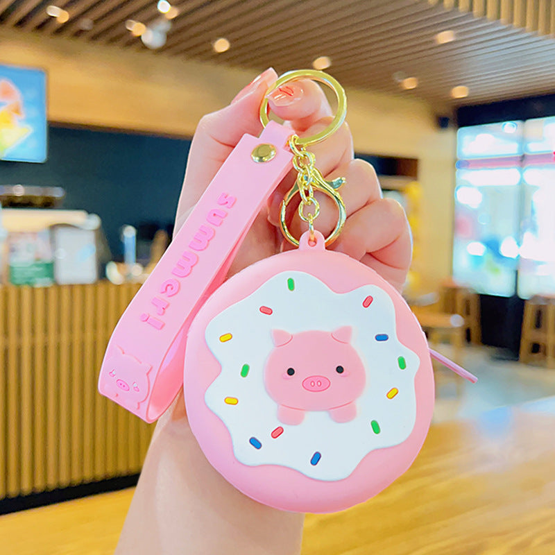 Cartoon Cute Donut Coin Purse Keychain