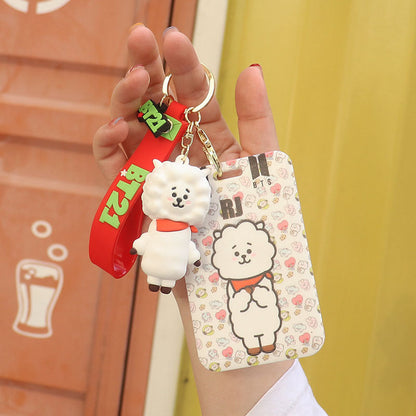 Cartoon Silicone Card Holder ID Holder Keychain Cute Keychain