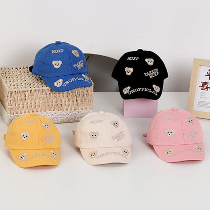 Summer Cotton Teddy Bear Embroidered Children's Baseball Caps