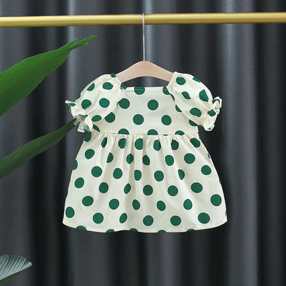 Kids Summer Polka Dot Butterfly Cotton Dress