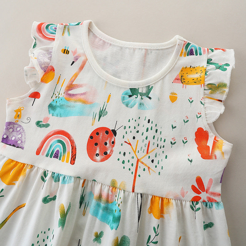 Knitted Cotton Round Neck Princess Dress Baby Clothes