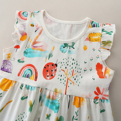 Knitted Cotton Round Neck Princess Dress Baby Clothes