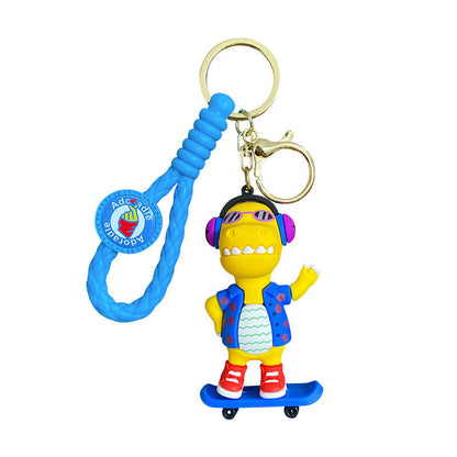 Cartoon DJ Little Dinosaur Doll PVC Keychain Cute Keychain